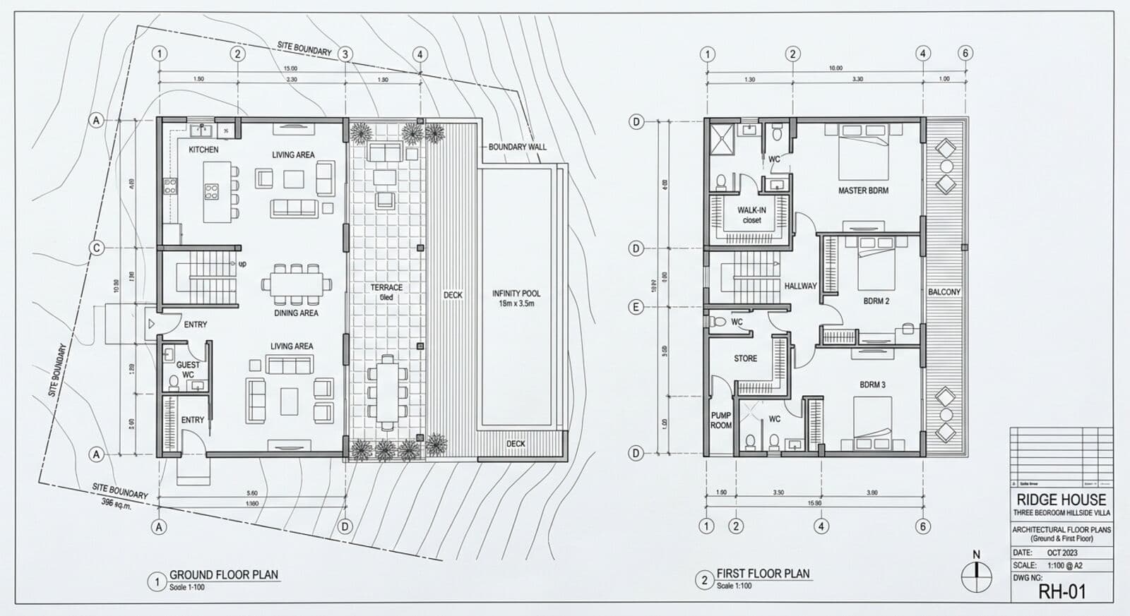 Ground floor plan of Ridge House
